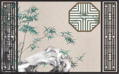 File gốc File tranh gốc tổng hợp tranh dán nền tường đẹp K91413 (in lụa) tranh phong thủy