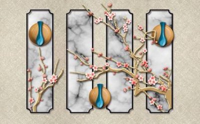 File PSD File tranh gốc tổng hợp tranh dán nền tường đẹp K91512 (gốc) tách lớp chi tiết