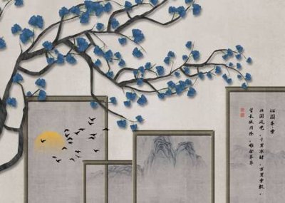 File PSD File tranh gốc tổng hợp tranh dán nền tường đẹp K91521 (nguyên bản) cho thiết kế