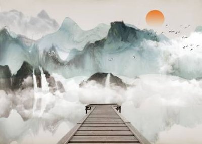 File in trần File tranh gốc tổng hợp tranh dán nền tường đẹp K91731 (bản gốc) phong cảnh