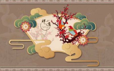 File gốc File tranh gốc tổng hợp tranh dán nền tường đẹp K92041 (in lụa) tranh phong thủy