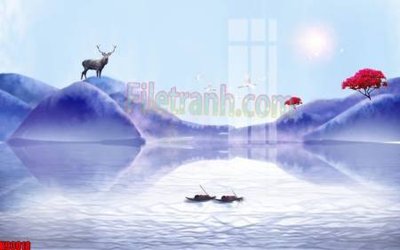 File gốc File tranh gốc tổng hợp tranh nền tường đẹp K93018 (in lụa) trang trí tường