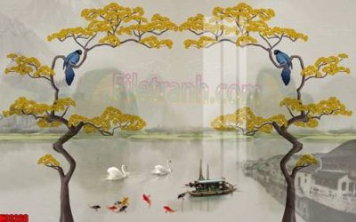 File gốc File tranh gốc tổng hợp tranh nền tường đẹp K93268 (in lụa) chi tiết cao