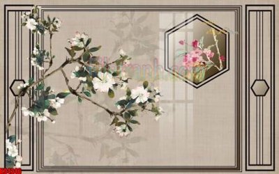 File gốc File tranh gốc tổng hợp tranh nền tường đẹp K94246 (in lụa) tranh thuận buồm