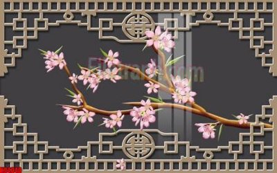 File gốc File tranh gốc tổng hợp tranh nền tường đẹp K94340 (in tráng gương) hiện đại