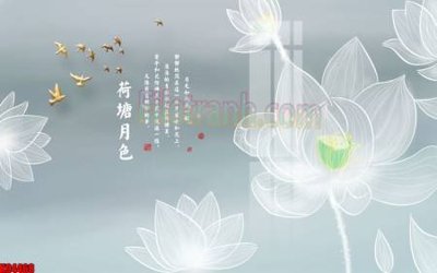 Tải file File tranh gốc tổng hợp tranh nền tường đẹp K94468 (gốc) chủ đề hoa sen