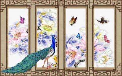 File tranh File tranh gốc tổng hợp tranh nền tường đẹp K95106 (bản gốc) in lụa 5D