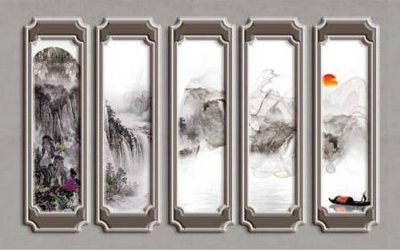 File gốc File tranh gốc tổng hợp tranh nền tường đẹp K95864 (AI/EPS) cho in ấn