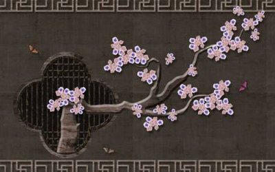 File gốc File tranh gốc tổng hợp tranh nền tường đẹp K96061 (in lụa) cao cấp