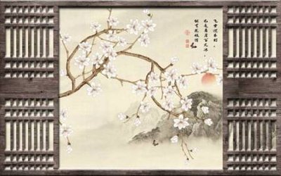 File gốc File tranh gốc tổng hợp tranh nền tường đẹp K96198 (in lụa) tranh mã đáo