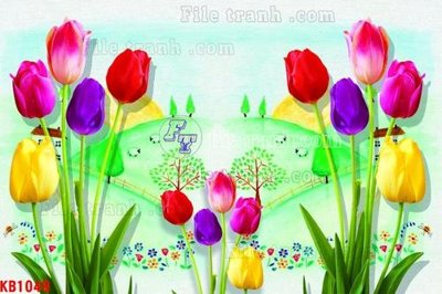 File in trần File in kính bếp KB1049 (bản gốc 3D) sống động