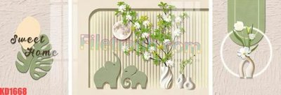 File gốc File gốc in tranh nền tường tổng hợp KD1668 (in mica) cắt laser