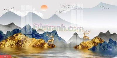 File in trần File gốc in tranh nền tường tổng hợp KD2750 (bản gốc 3D) sống động