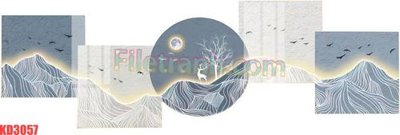 Download file ảnh gốc File gốc in tranh nền tường tổng hợp KD3057 để in ấn