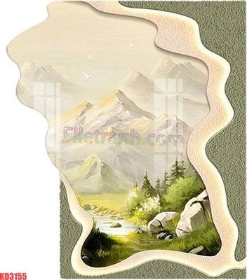 File gốc File gốc in tranh nền tường tổng hợp KD3155 (in 3D) cho trang trí