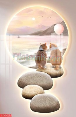 File tranh gốc in trần nhà File gốc in tranh nền tường tổng hợp KD3344 3D