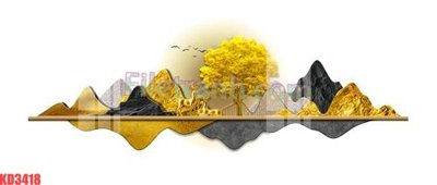 File in trần File gốc in tranh nền tường tổng hợp KD3418 (file gốc) hoa văn 3D