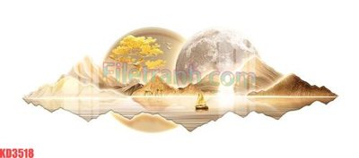 File tranh File gốc in tranh nền tường tổng hợp KD3518 (ảnh gốc) in trần 3D