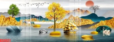 File in trần File gốc in tranh nền tường tổng hợp KD4921 (file gốc) hoa văn 3D