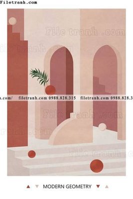 File gốc Kien truc hinh hoc Morandi 501 (in tráng gương) nghệ thuật