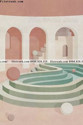 File in ấn Kien truc hinh hoc Morandi 507 (bản gốc) sắc nét