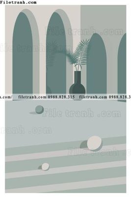 File tranh Kien truc hinh hoc Morandi 513 (gốc) in backlit film