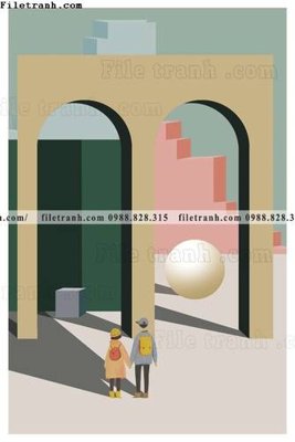 File gốc Kien truc hinh hoc Morandi 525 (in mica) trang trí