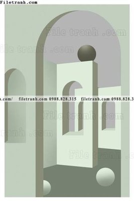 File gốc Kien truc hinh hoc Morandi 531 (in lụa) chi tiết cao