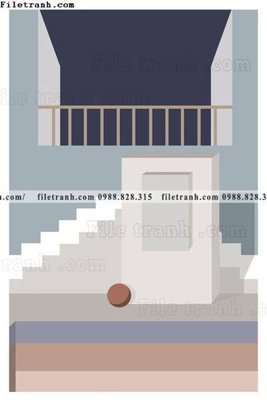 File gốc Kien truc hinh hoc Morandi 535 (in lụa) trang trí tường