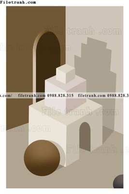 File tranh gốc Kien truc hinh hoc Morandi 537 (bản quyền) Filetranh.com