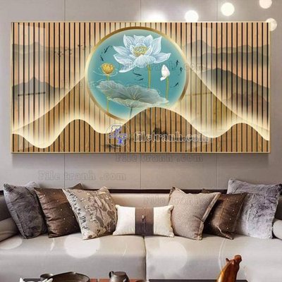 Hình ảnh file gốc File in tranh tường giả lam sóng led LS100 (chất lượng cao)