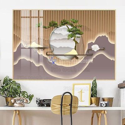 File gốc File in tranh tường giả lam sóng led LS127 (vector) cho in ấn