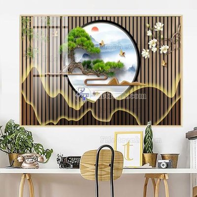 File gốc File in tranh tường giả lam sóng led LS128 (AI/EPS) cho in ấn