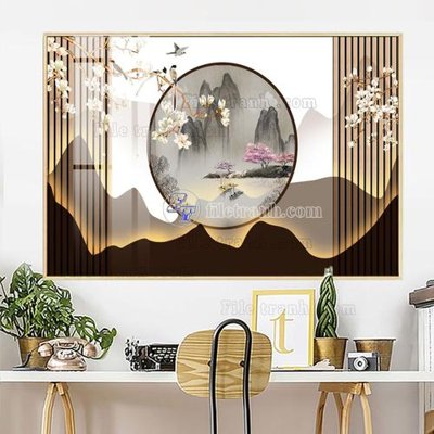 Chi tiết file gốc File in tranh tường giả lam sóng led LS131 (cho in tráng gương)