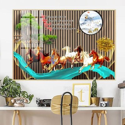 File tranh trang trí File in tranh tường giả lam sóng led LS132 (file gốc)