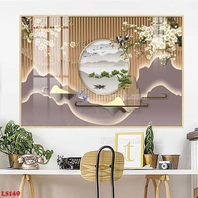 File gốc File in tranh tường giả lam sóng led LS149 (phong cách) tối giản