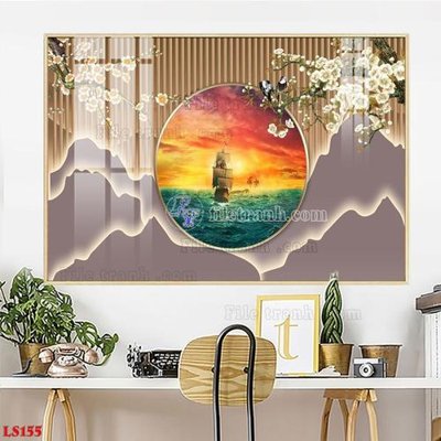 File in mica File in tranh tường giả lam sóng led LS155 (bản gốc) làm vách ngăn