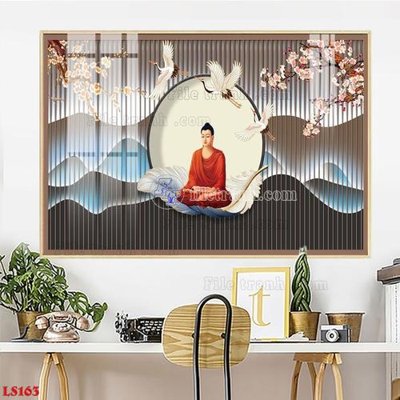 File gốc File in tranh tường giả lam sóng led LS163 (in lụa) tranh phong thủy