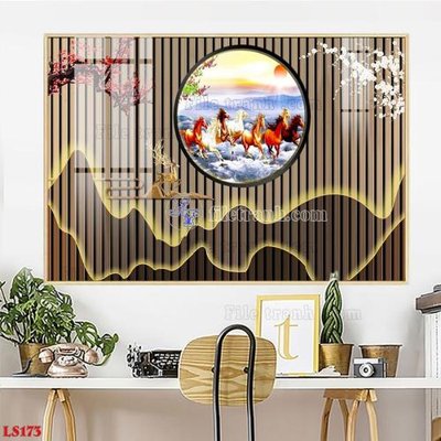 File tranh File in tranh tường giả lam sóng led LS173 (file gốc) chuẩn màu in
