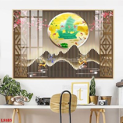 Tệp tin gốc File in tranh tường giả lam sóng led LS183 (dùng cho in ấn) chuyên nghiệp
