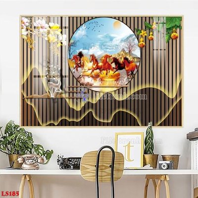 File ảnh File in tranh tường giả lam sóng led LS185 (gốc) in decal dán tường