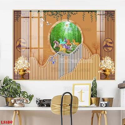 File gốc File in tranh tường giả lam sóng led LS189 (phong cách) châu Âu