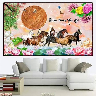 Download file gốc File mã đáo thành công MD1307 (in lụa) tranh 3D