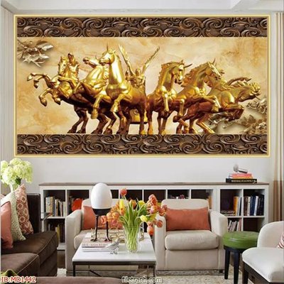 File tranh File mã đáo thành công MD1442 (bản gốc) in lụa dán tường