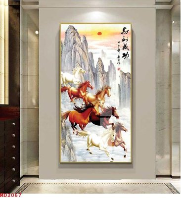 File tranh File mã đáo thành công MD2067 (bản gốc) in lụa dán tường