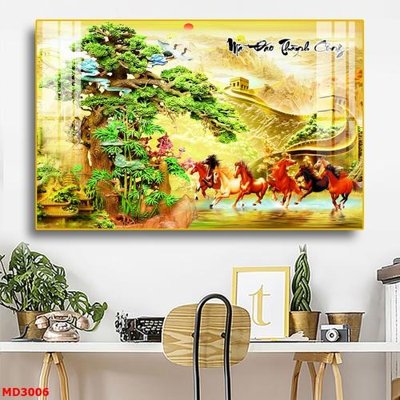 File tranh File mã đáo thành công MD3006 (bản gốc) in lụa 3D