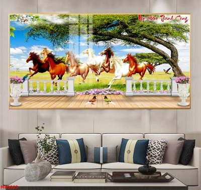 File tranh File mã đáo thành công MD3323 (bản gốc) in lụa dán tường