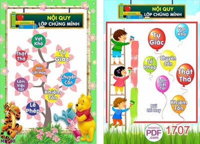 File tranh File tranh mầm non lớp học trường học MN100 (bản gốc) treo quán cafe