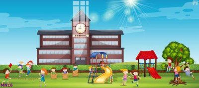 File tranh in trần 3D File tranh mầm non lớp học trường học MN16 (ảnh gốc)