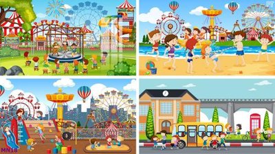 File gốc File tranh mầm non lớp học trường học MN18 cho in ấn và thiết kế